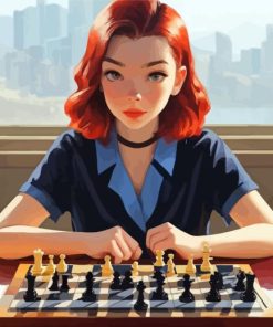 Beth Harmon Chess Diamond Painting