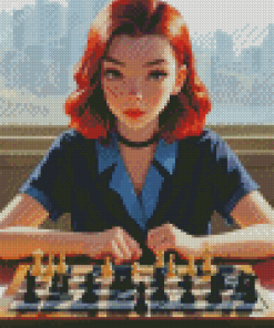 Beth Harmon Chess Diamond Painting