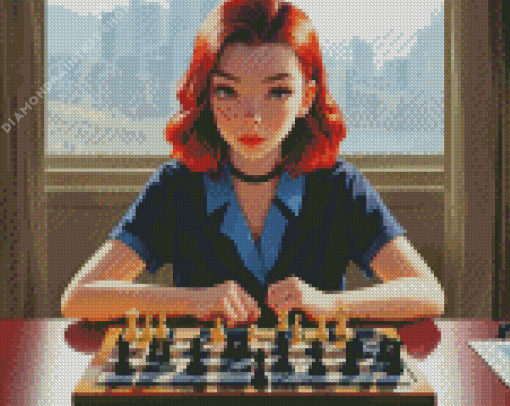 Beth Harmon Chess Diamond Painting