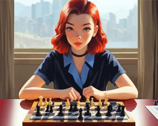 Beth Harmon Chess Diamond Painting