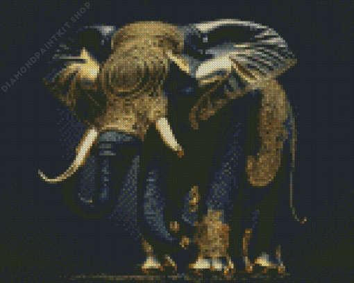 Black And Gold Elephant Diamond Painting