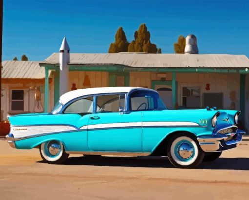 Blue 1957 Chevy Diamond Painting