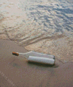 Glass Bottle On Beach Diamond Painting