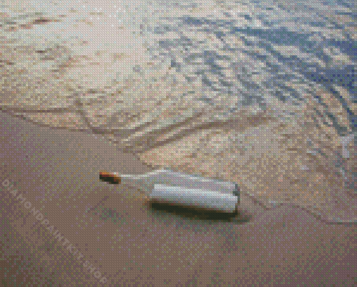 Glass Bottle On Beach Diamond Painting