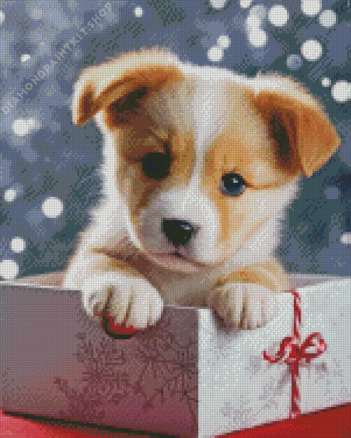 Christmas Puppy Diamond Painting