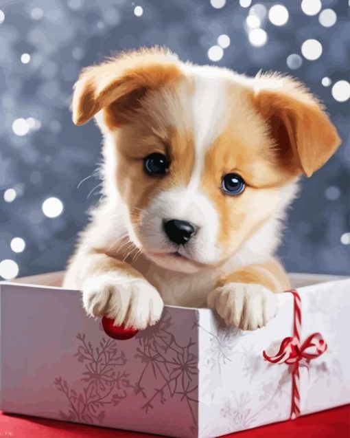 Christmas Puppy Diamond Painting