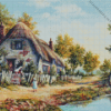 Country Cottage Scene Diamond Painting