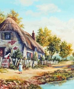 Country Cottage Scene Diamond Painting