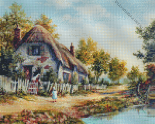 Country Cottage Scene Diamond Painting