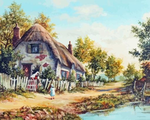 Country Cottage Scene Diamond Painting