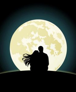 Couple In Moonlight Silhouette Diamond Painting