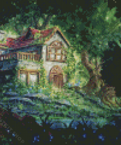 Fantasy House In Woods Diamond Painting