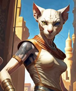 Female Tabaxi Diamond Painting