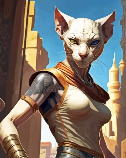 Female Tabaxi Diamond Painting