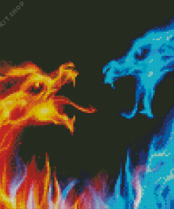 Fire Ice Dragon Diamond Painting