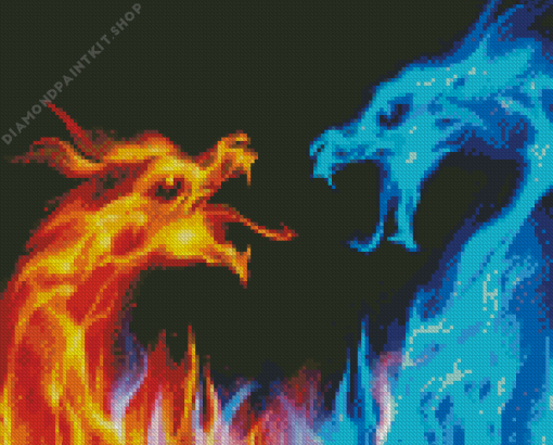 Fire Ice Dragon Diamond Painting