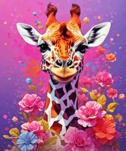 Floral Giraffe Diamond Painting