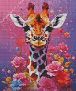 Floral Giraffe Diamond Painting