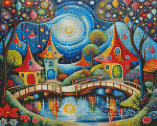 Folk Art House Diamond Painting