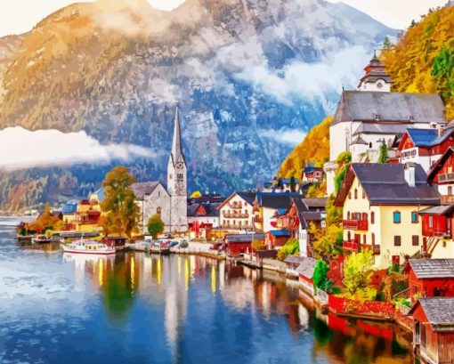 Hallstatt Lake Austria Diamond Painting