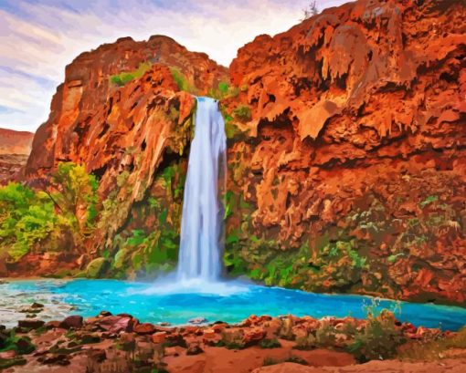 Havasu Falls In Arizona Diamond Painting