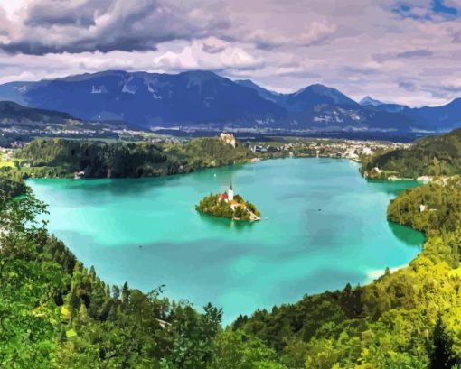 Lake Bled In Slovenia Diamond Painting