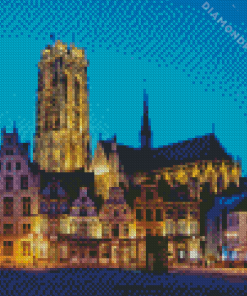 Mechelen Belgium At Night Diamond Painting