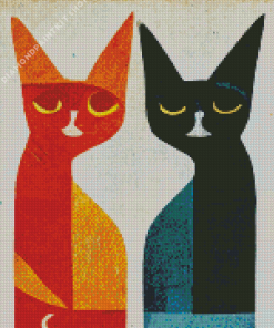 Mid Century Cats Diamond Painting