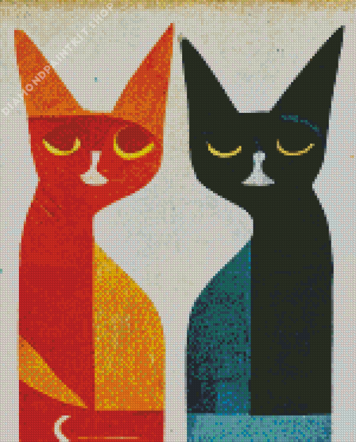 Mid Century Cats Diamond Painting