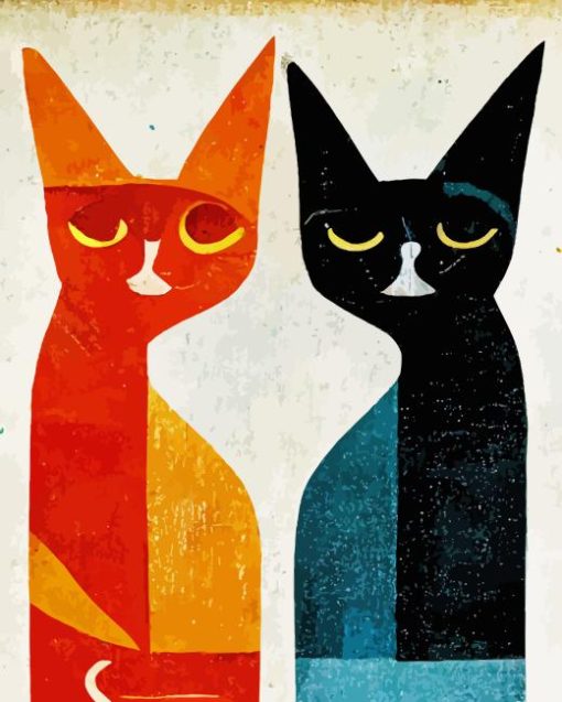 Mid Century Cats Diamond Painting