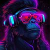 Neon Chimpanzee Diamond Painting