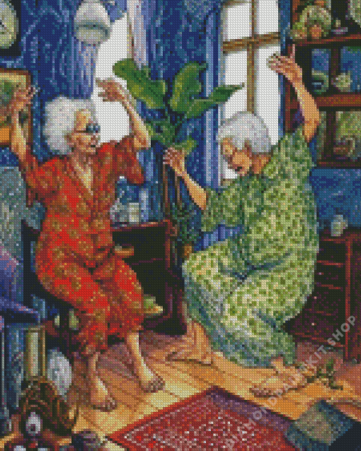 Old Women Dancing Diamond Painting