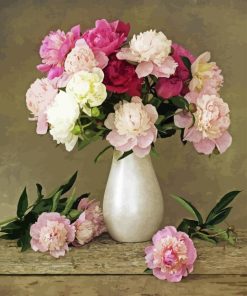 Peonies In Vase Diamond Painting