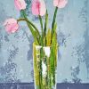 Pink Tulips In Vase Art Diamond Painting