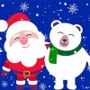 Polar Bears And Santa Claus Diamond Painting