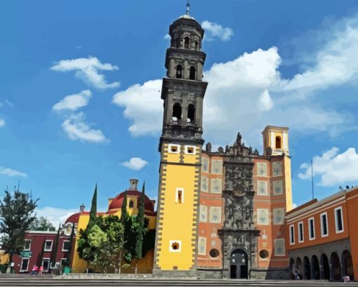 Puebla Church Diamond Painting