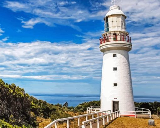 Queenscliff White Lighthouse Australia Diamond Painting