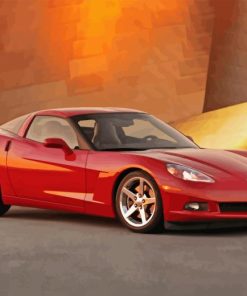 Red 2005 Corvette Diamond Painting