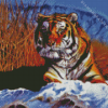 Siberian Tiger In Snow Diamond Painting