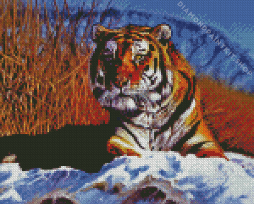 Siberian Tiger In Snow Diamond Painting