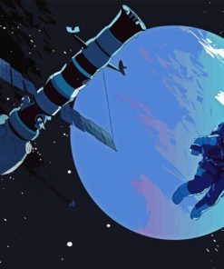 Space Astronaut Satellite Diamond Painting