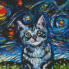 Starry Night Cat Diamond Painting