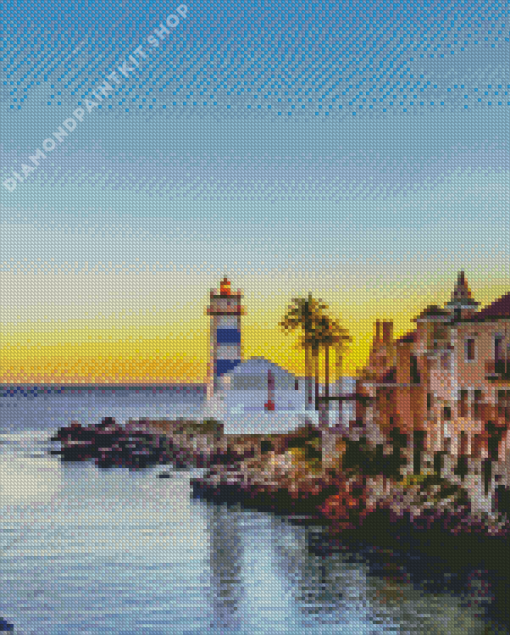 Sunset Santa Marta Lighthouse Diamond Painting