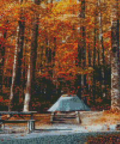 Tent Camping In The Fall Diamond Painting