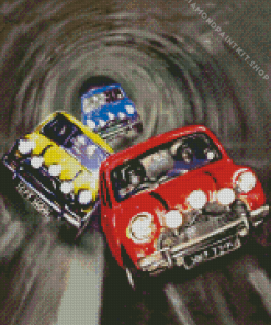 Three Mini Rally Car Diamond Painting