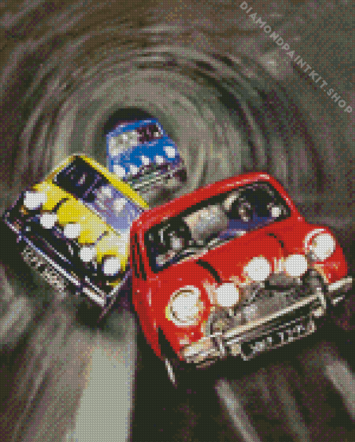 Three Mini Rally Car Diamond Painting