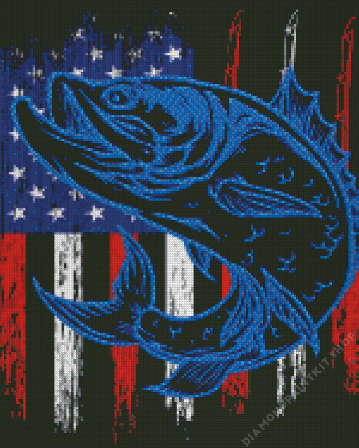 US Fish And Flag Diamond Painting