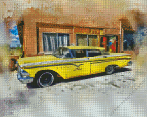 Vintage Yellow Edsel Diamond Painting