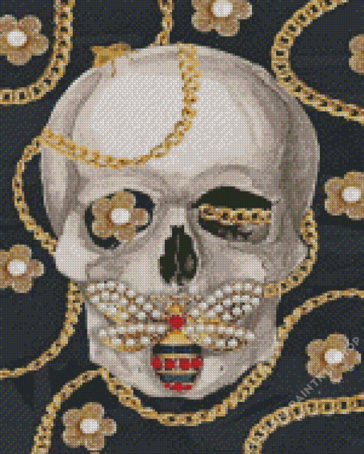 White Gucci Skull Diamond Painting