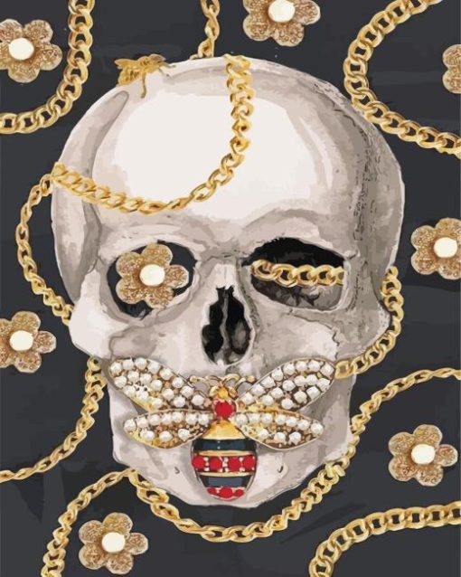 White Gucci Skull Diamond Painting